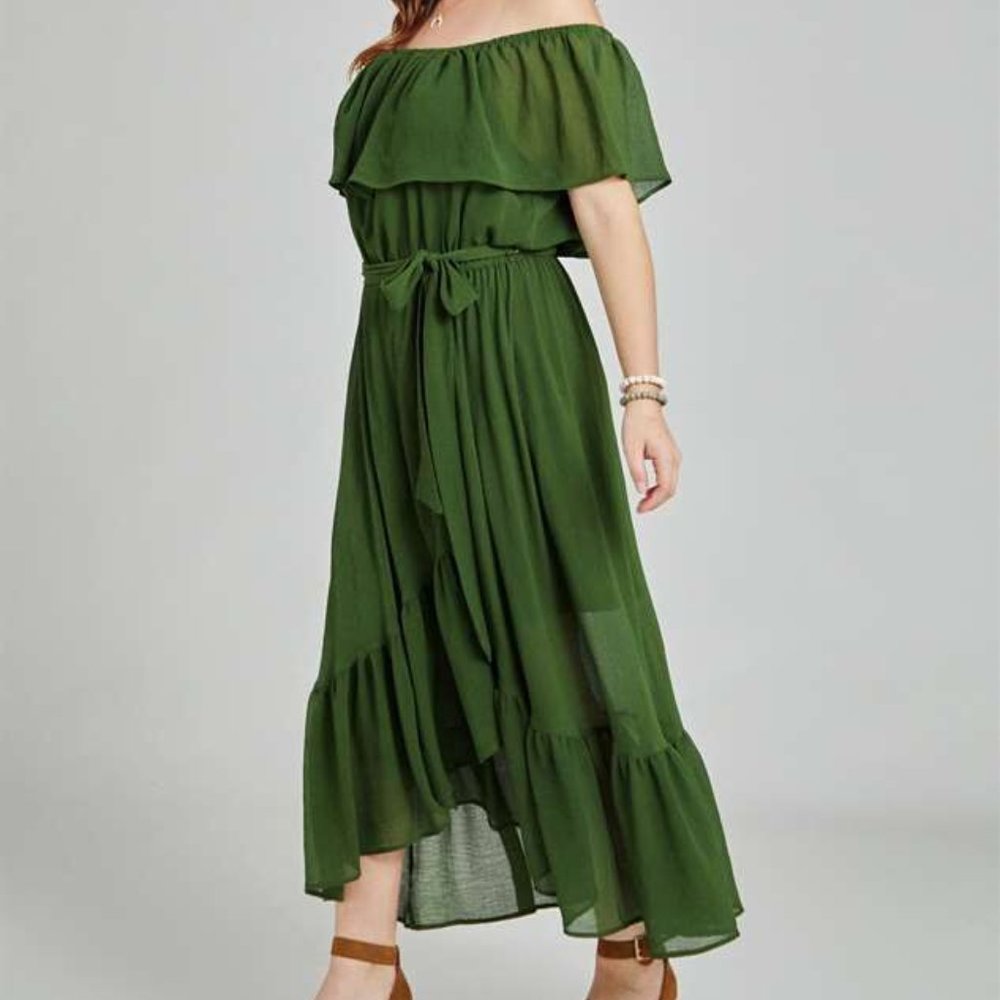 Olive Green Altar'd State Waverly Maxi Dress